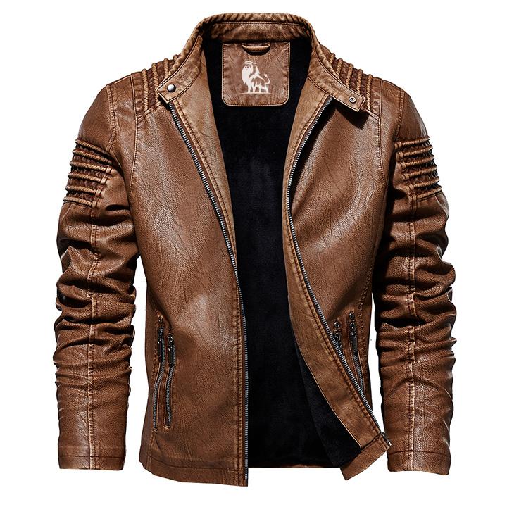 Daxon | Men’s Classic Moto-Style Winter Jacket