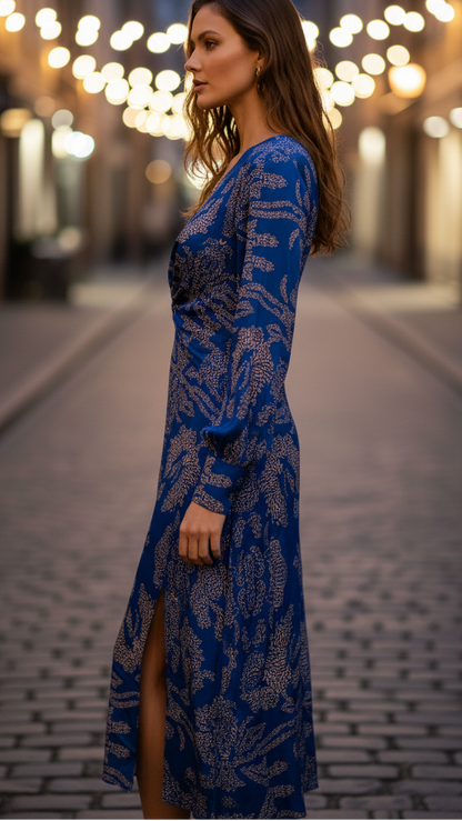 Lara | Women’s Structured V-Neck Wedding Guest Midi Dress