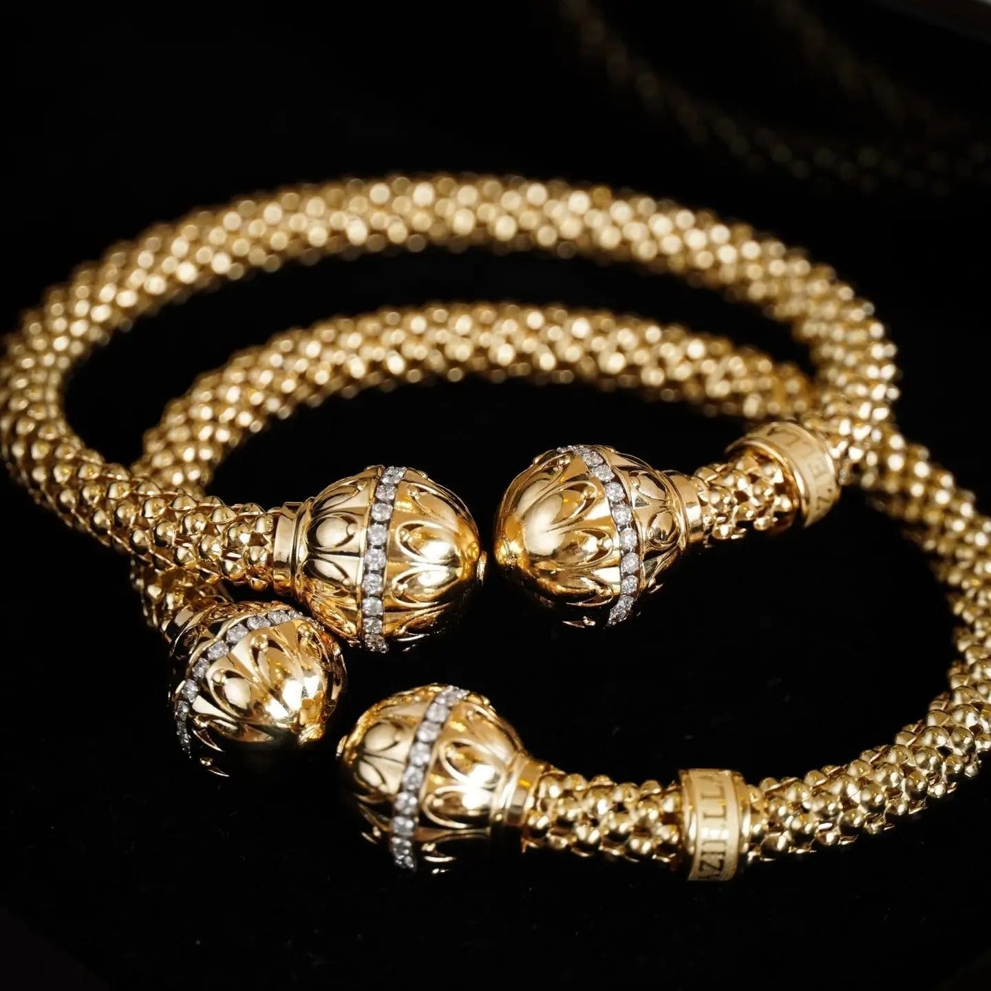 Solid G18K Gold Natural White Diamonds