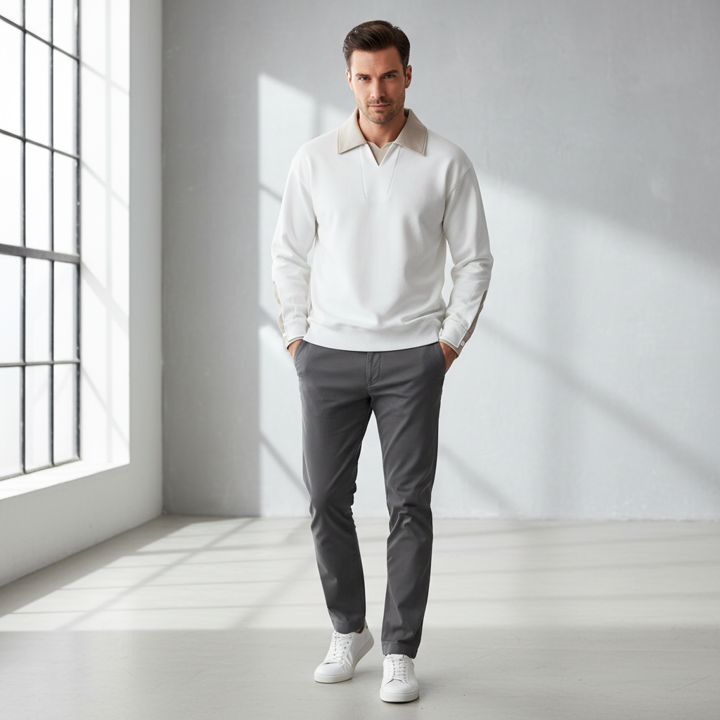 Contrast Collar Knit Pullover