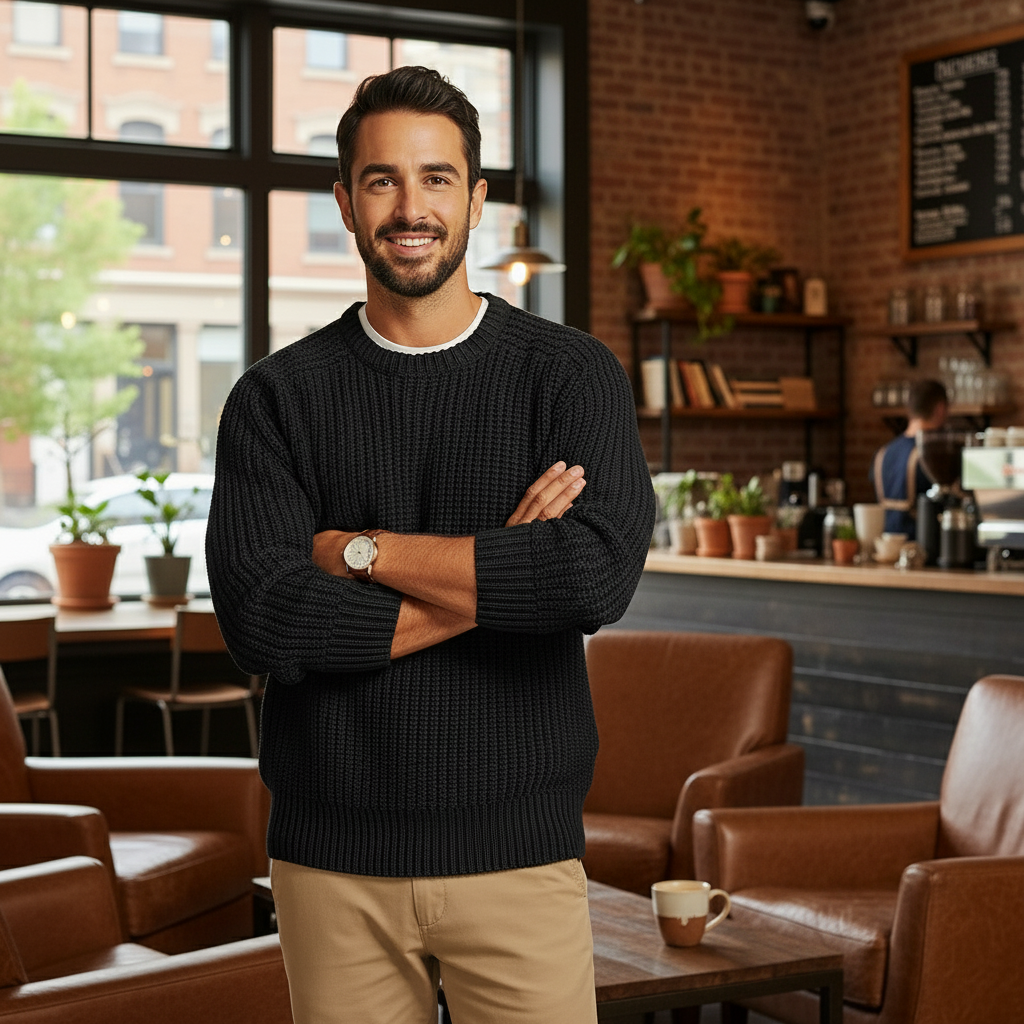 Men’s Chunky Knit Crewneck Sweater