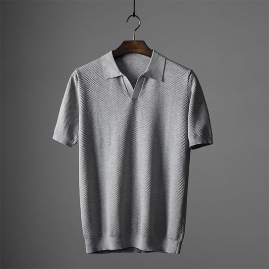 Vance | Men’s Textured Knit Short-Sleeve Polo Shirt