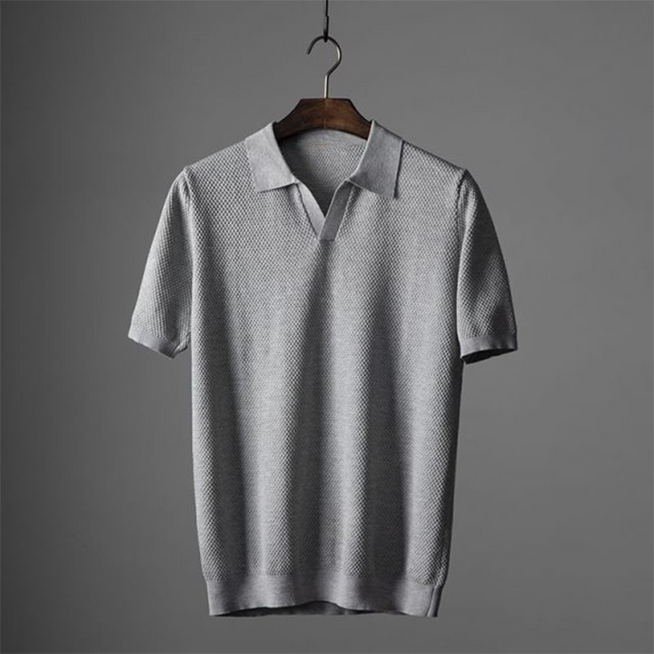 Vance | Men’s Textured Knit Short-Sleeve Polo Shirt