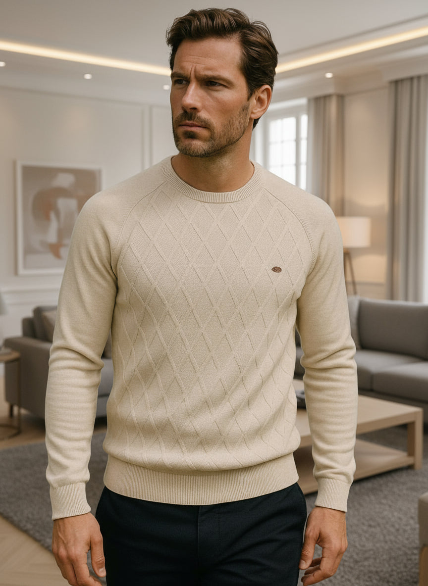 Diamond Knit Crewneck Sweater