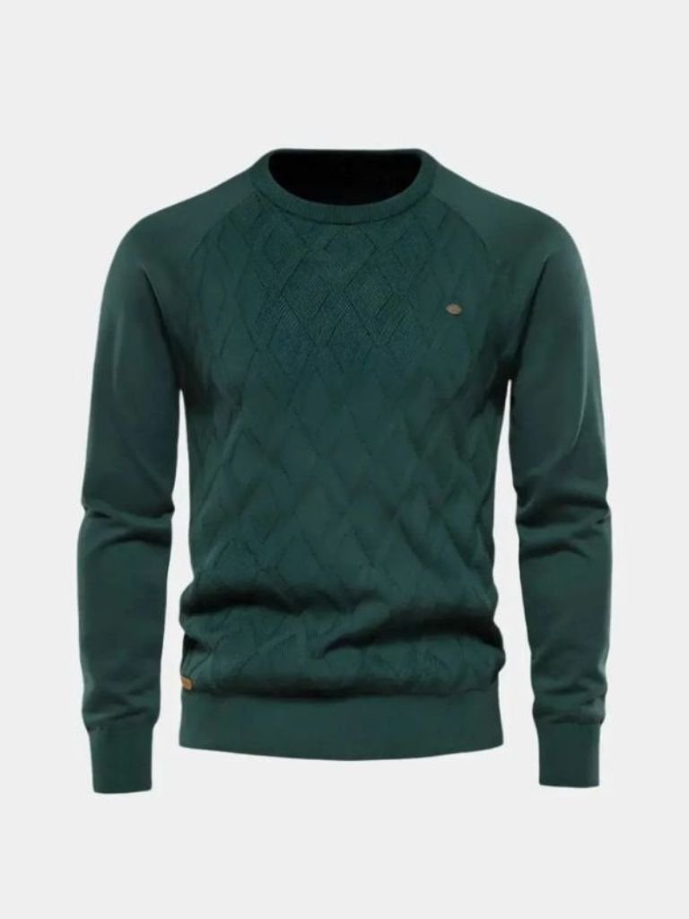 Diamond Knit Crewneck Sweater