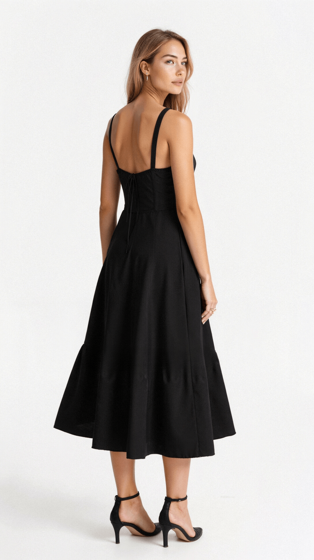 Women's Floral Chic Corset Midi Dress