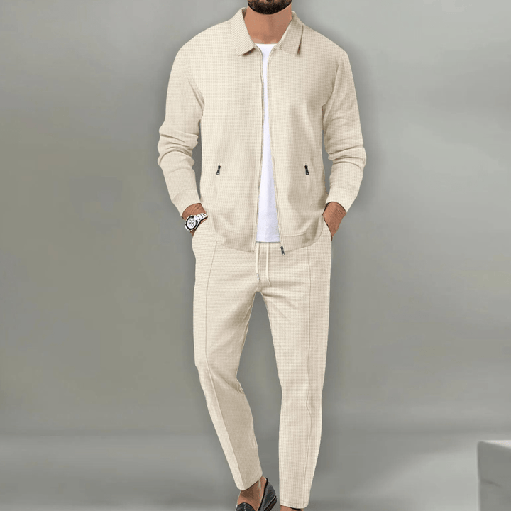 Koda | Men’s Waffle-Knit Zip-Up Jacket &amp; Trousers Set