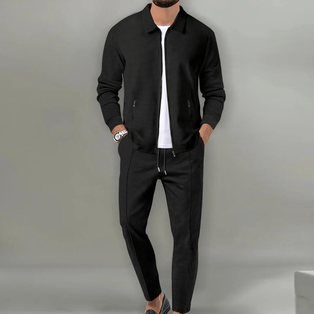 Koda | Men’s Waffle-Knit Zip-Up Jacket & Trousers Set