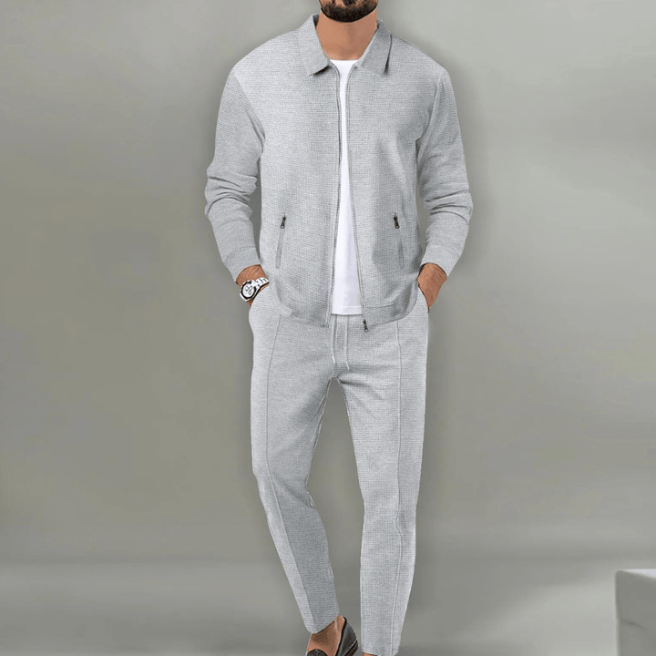 Koda | Men’s Waffle-Knit Zip-Up Jacket &amp; Trousers Set