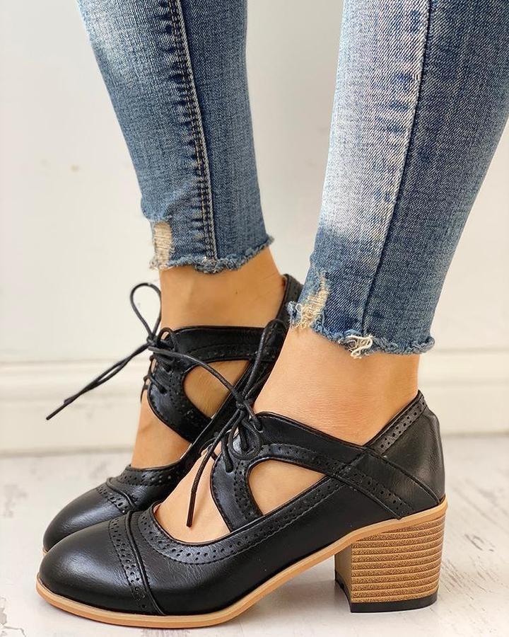 Women’s Lace-Up T-Strap Heels