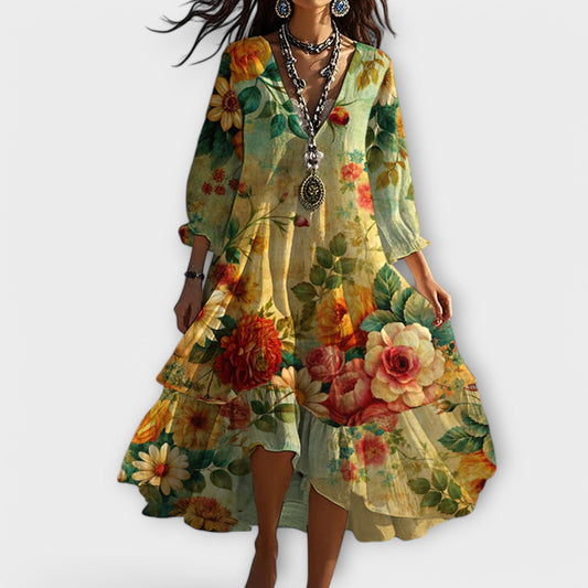 Women's Vintage Boho V-Neck Summer Dress