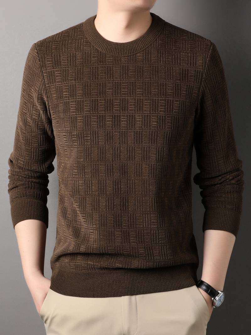 Textured Crew-Neck Men’s Sweater