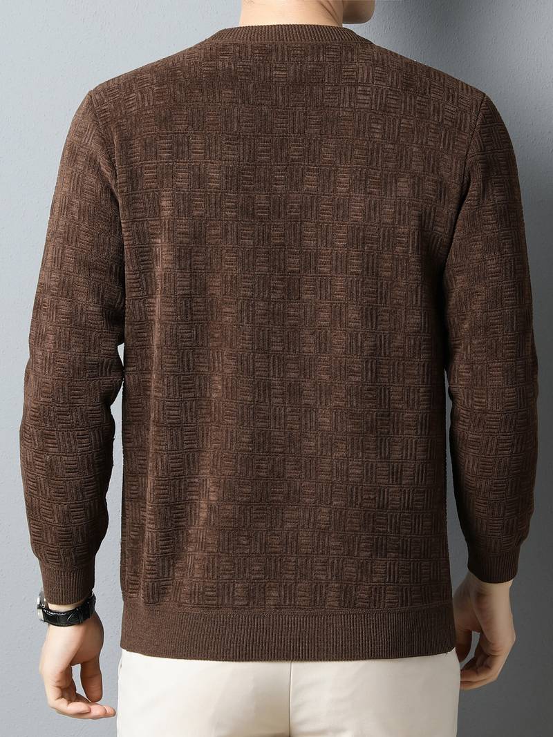 Textured Crew-Neck Men’s Sweater