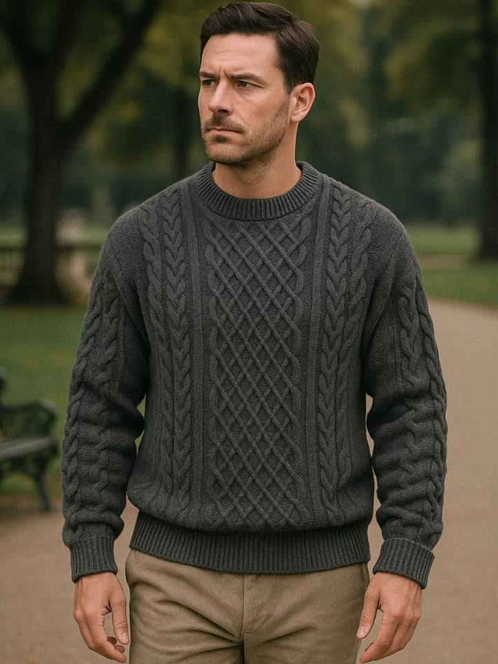 Men’s Cable Knit Crewneck Sweater