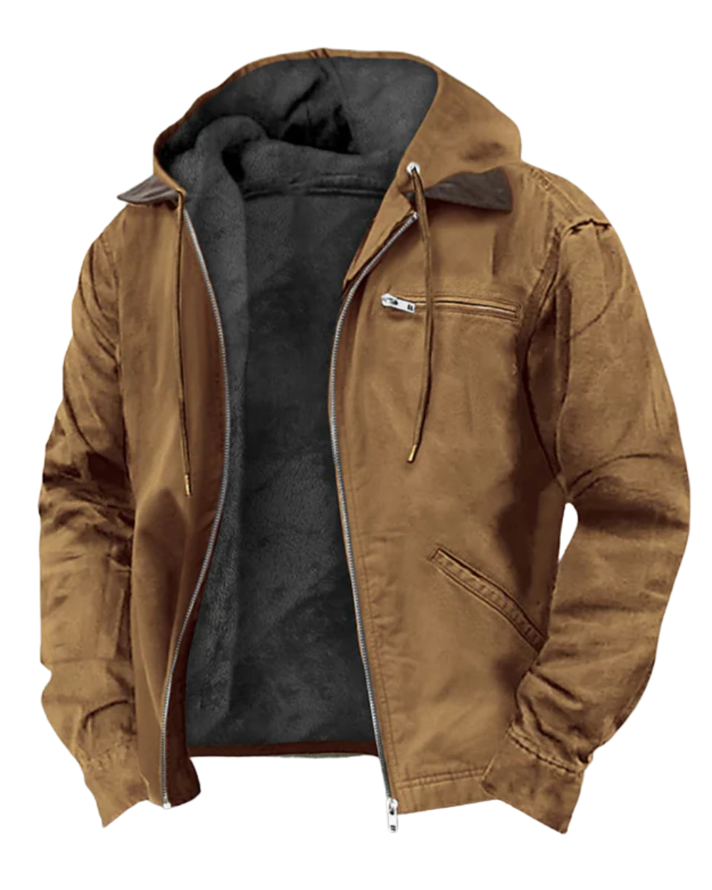 Men’s Hooded Winter Jacket with Warm Lining