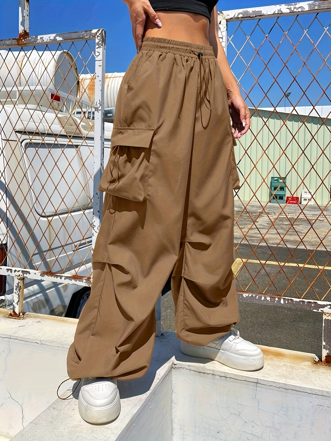 Chloe | Women’s Lightweight Baggy Wide-Leg Cargo Pants