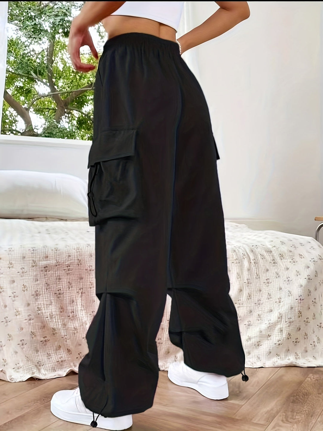 Chloe | Women’s Lightweight Baggy Wide-Leg Cargo Pants